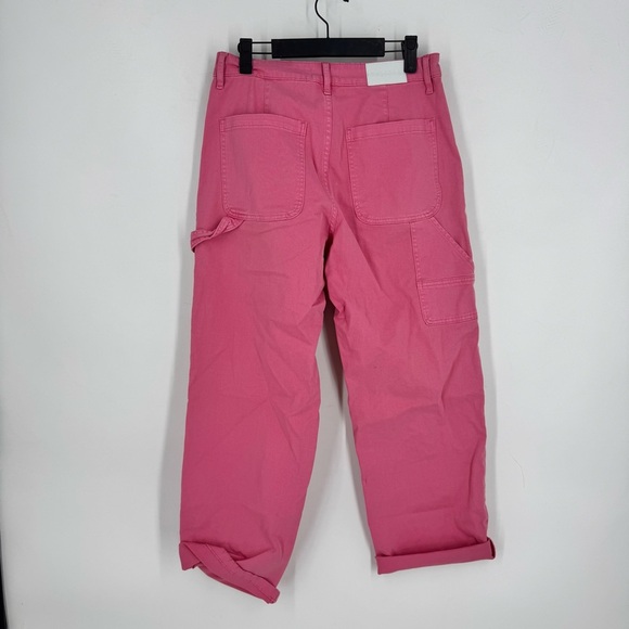 Pistola Ashton Straight-Leg Carpenter Ankle Pants in Pink Punch - Picture 4 of 5